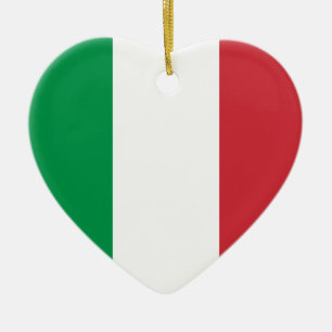 Italienska Flagga Heart Julgransprydnad Keramik