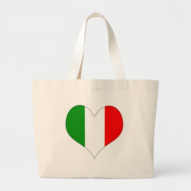 Italienska Flagga Heart Jumbo Tygkasse (Framsidan)