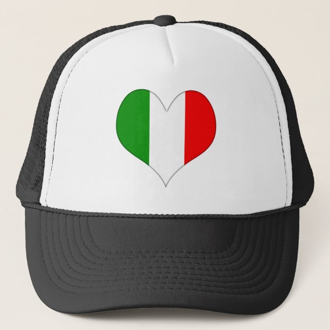 Italienska Flagga Heart Keps (Framsida)