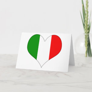 Italienska Flagga Heart Kort