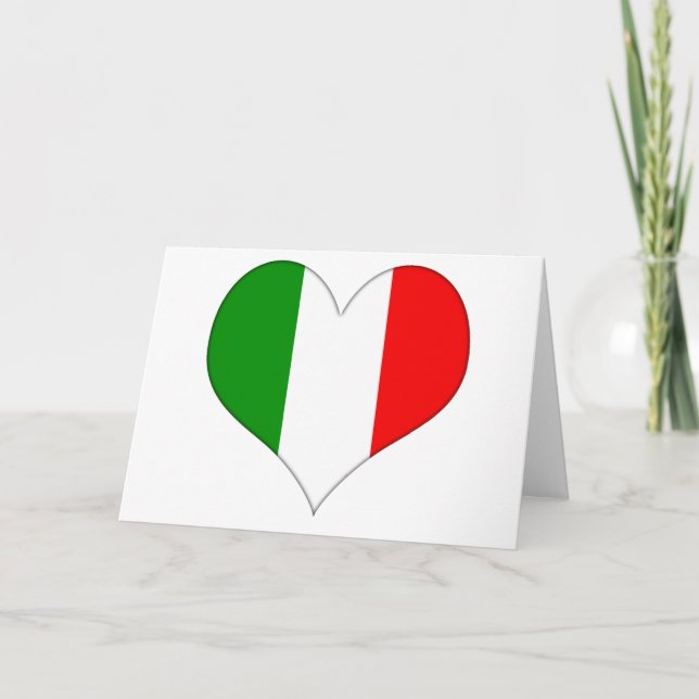 Italienska Flagga Heart Kort (Framsida)