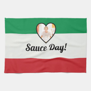 Italienska Flagga Heart Nonna Anpassningsbar Photo Kökshandduk