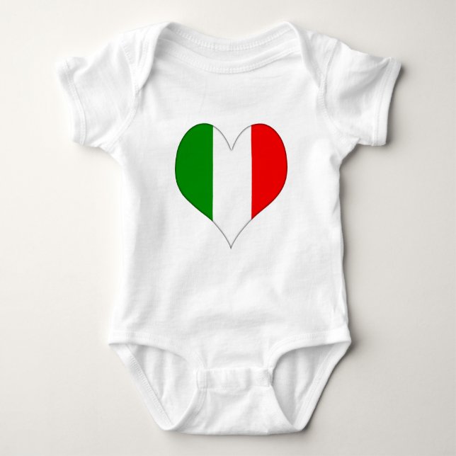 Italienska Flagga Heart Tee (Framsida)