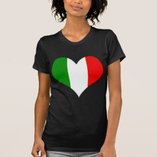 Italienska Flagga Heart Tee Shirt