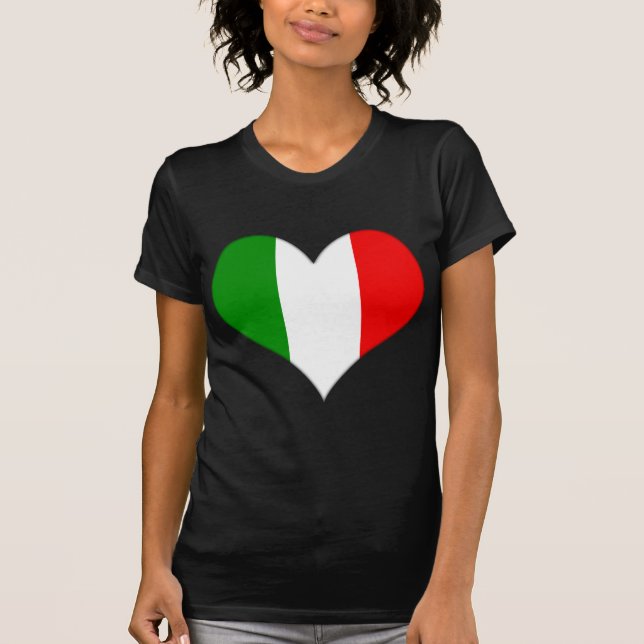 Italienska Flagga Heart Tee Shirt (Framsida)