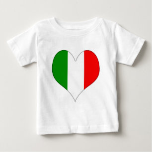 Italienska Flagga Heart Tee Shirt