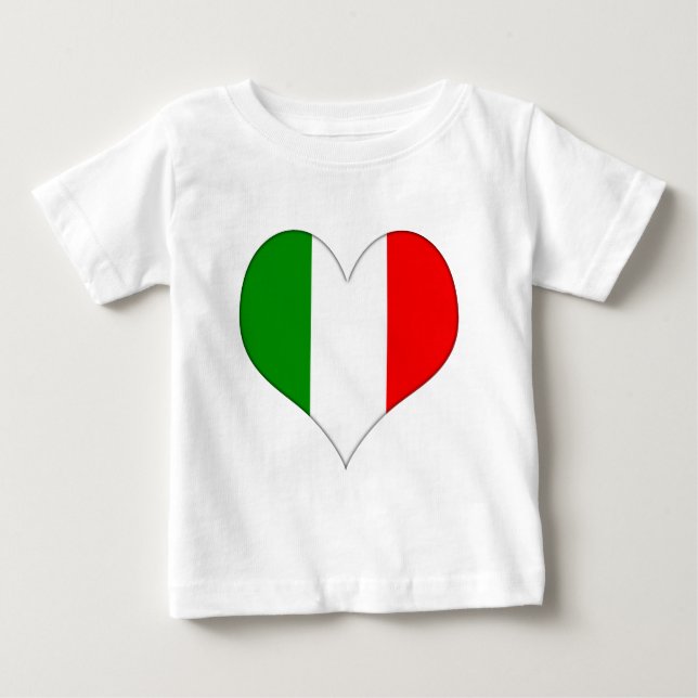 Italienska Flagga Heart Tee Shirt (Framsida)