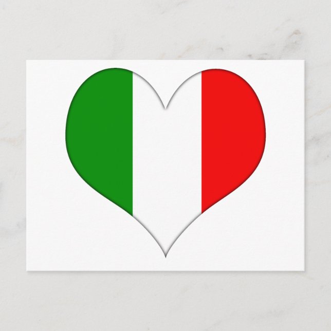 Italienska Flagga Heart Vykort (Framsida)