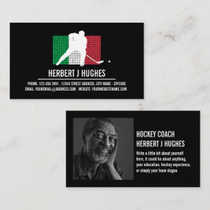 Italienska Flagga, Hockey Player, Hockey Coach Pho Visitkort
