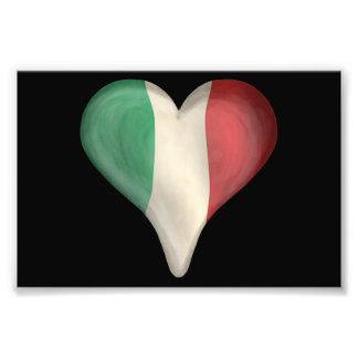 Italienska Flagga i ett hjärta Fototryck