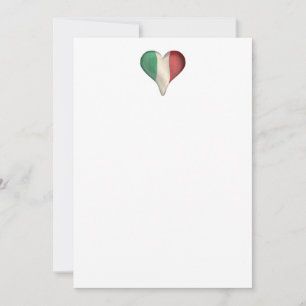 Italienska Flagga i ett hjärta Inbjudningar