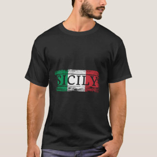 Italienska Flagga I Sicilien Italien T Shirt