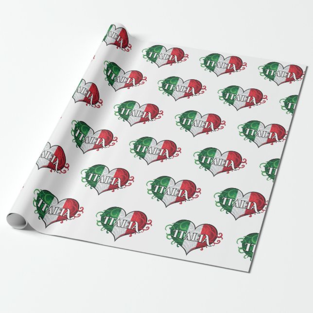 Italienska Flagga Italia Design Presentpapper (Utrullad)