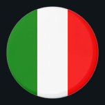 Italienska Flagga Italien Bandiera d'Italia Magnet<br><div class="desc">Italienska Flagga av Italien Bandiera d'Italia eller il Tricolore Round Magnet: Visa ditt pride för Republiken Italien med Italiens klara Grönt,  vita och röda Flagga. Alla formgivningar kan behållas som de är eller anpassas med din egen text.</div>