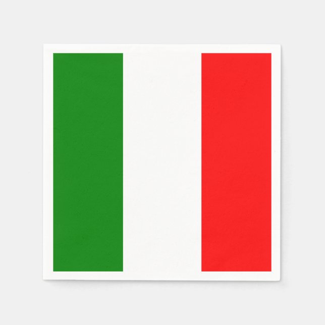 Italienska Flagga Italien Bandiera d'Italia Napkin Pappersservett (Framsidan)