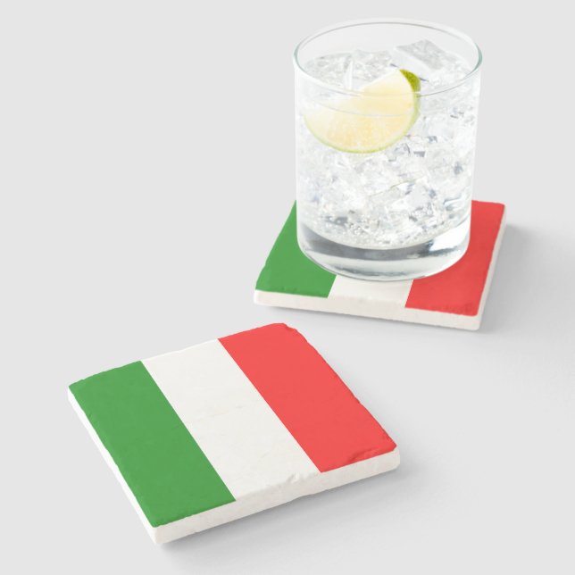Italienska Flagga Italien bandiera d'Italia Tricol Underlägg Sten (Sidan)