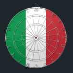 Italienska Flagga (Italien) Darttavla<br><div class="desc">Denna utformning är utmärkande för Italiens flagga, officiellt Republiken Italien (på italienska "Repubblica Italiana"), som är ett land som består av en peninsula som avgränsas av Alpernorna och omges av flera öar. Italien är belägen i Sydeuropa, och den betraktas också som en del av westerna Europa. I dag anses Italien...</div>
