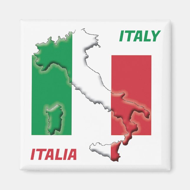 ITALIENSKA FLAGGA ITALIEN Italia Magnet (Framsidan)