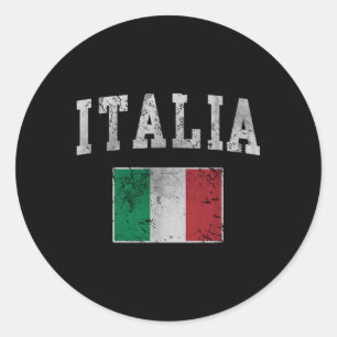 Italienska Flagga Italien Italiano Runt Klistermärke