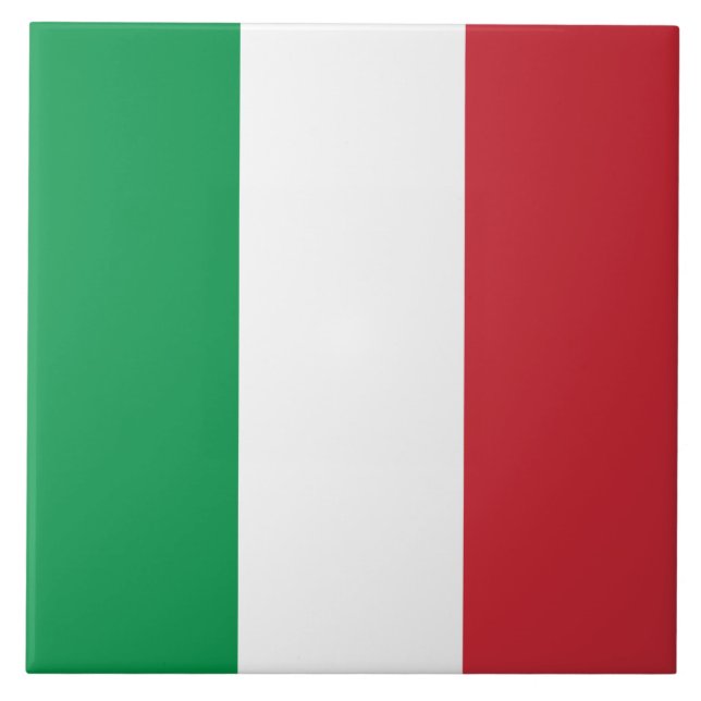 Italienska Flagga (Italien) Kakelplatta (Framsidan)