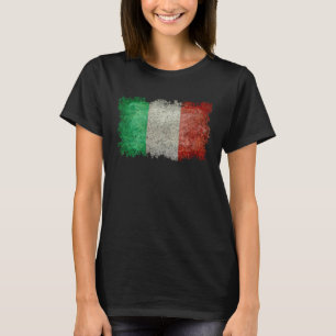 Italienska Flagga Italien med Distress Grungy-utse T Shirt