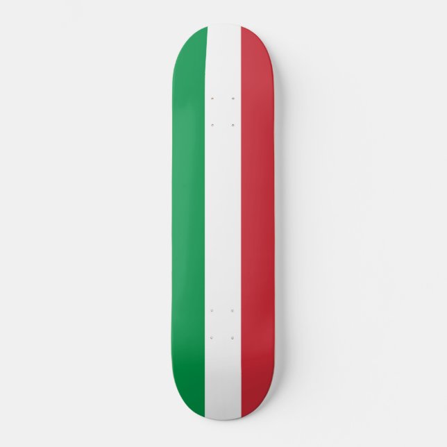 Italienska Flagga (Italien) Mini Skateboard Bräda 18,5 Cm (Framsida)