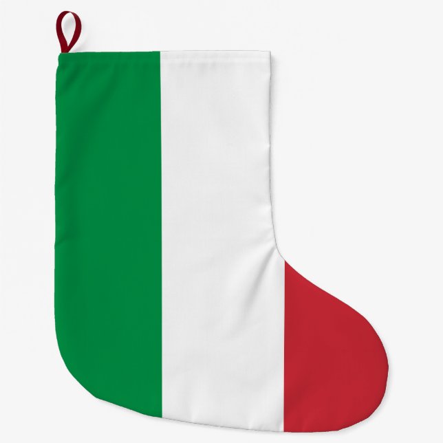 Italienska Flagga (Italien) Stor Julstrumpa (Framsidan)