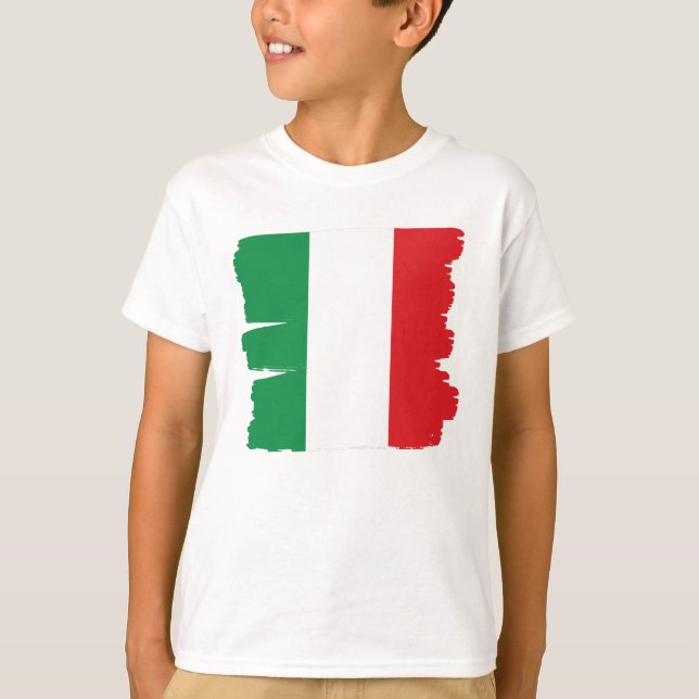 Italienska Flagga Italien T Shirt (Framsida)