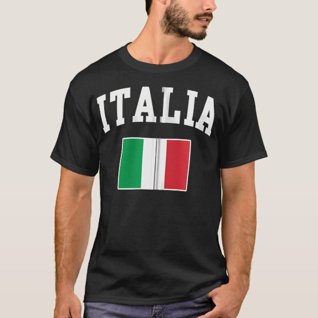 Italienska Flagga italienska Italien Italiano Gift T Shirt (Framsida)