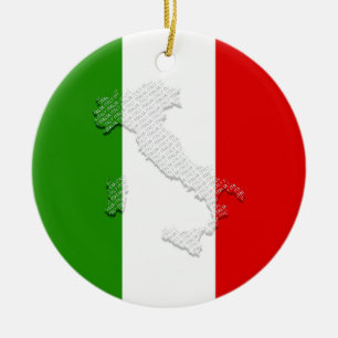 Italienska flagga julgransprydnad keramik