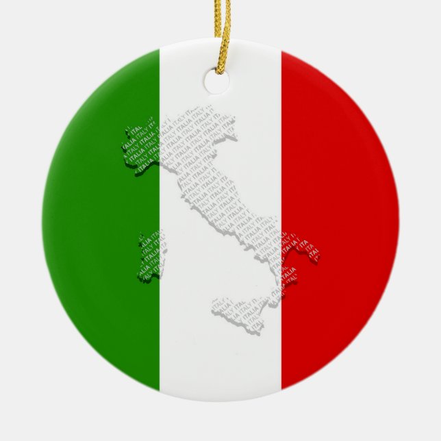 Italienska flagga julgransprydnad keramik (Framsidan)