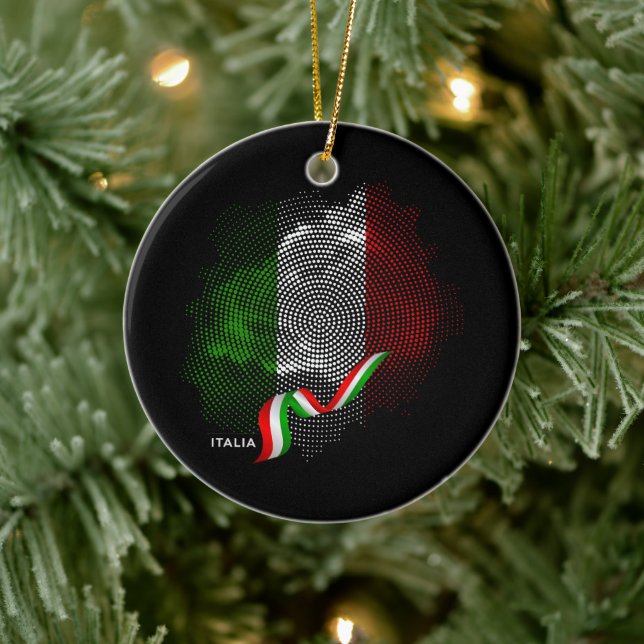 Italienska flagga julgransprydnad keramik (Träd)