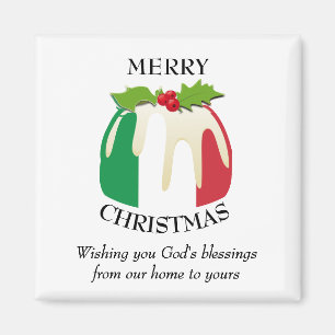 ITALIENSKA FLAGGA Julpudding Magnet