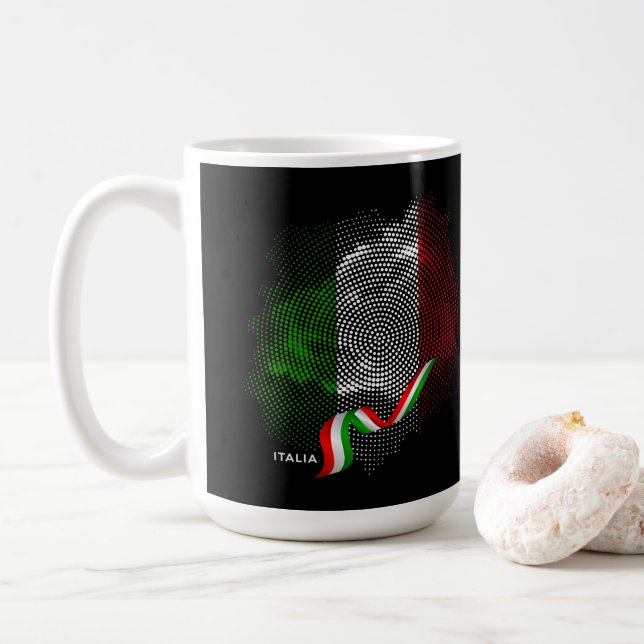 Italienska flagga kaffemugg (Med munk)