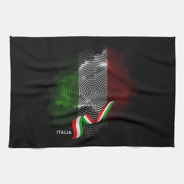 Italienska flagga kökshandduk (Horisontell)