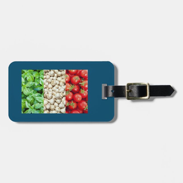 Italienska Flagga Luggage Tag Bagagebricka (Horisontell Framsida)