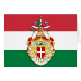Italienska Flagga med insignier av Konungariket It Hälsningskort