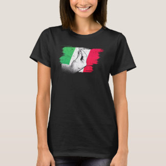 Italienska Flagga med italienska handgrepp T Shirt