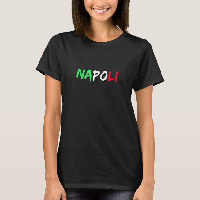 Italienska Flagga Napoli T Shirt (Framsida)