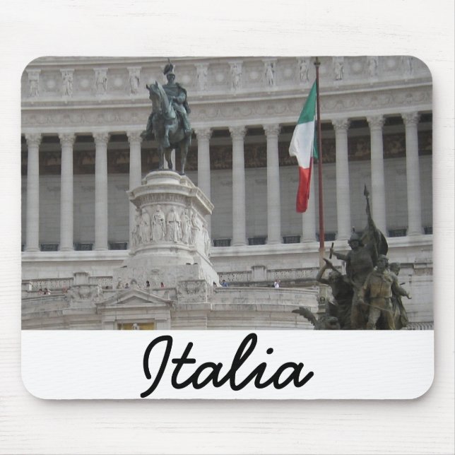 Italienska Flagga Next to Ancient Roman Ruin Musmatta (Framsidan)