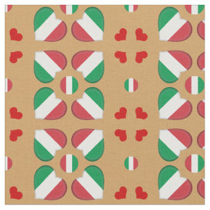 Italienska Flagga- och Italien Heart mode Fabric Tyg