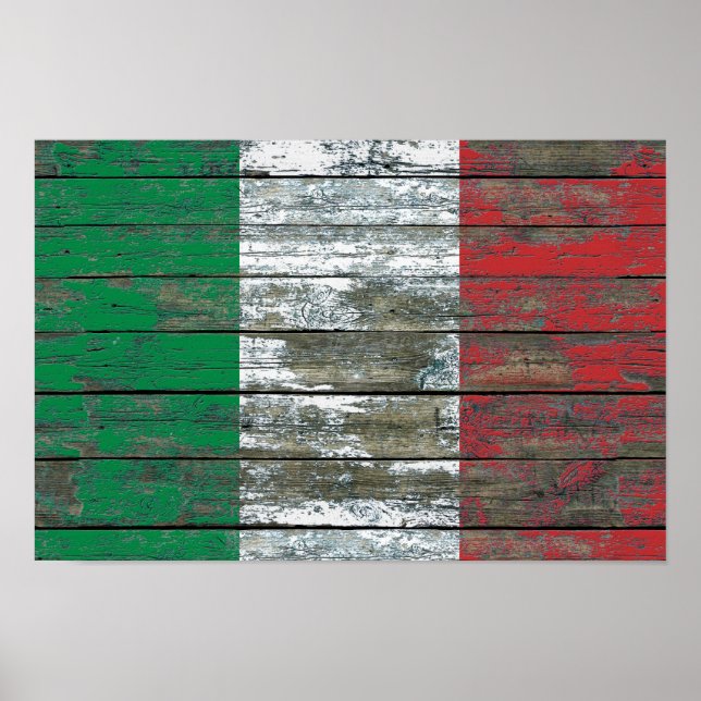 Italienska Flagga om effekterna av grova träskivor Poster (Framsidan)