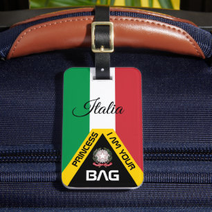 Italienska Flagga, påsar, märkre, Italien/Personli Bagagebricka