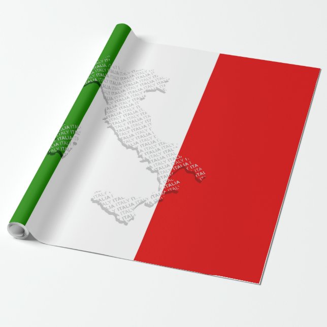 Italienska flagga presentpapper (Utrullad)