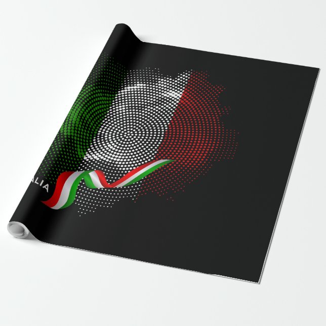 Italienska flagga presentpapper (Utrullad)