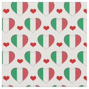 Italienska Flagga & Red Heart mode Fabric/Italien Tyg