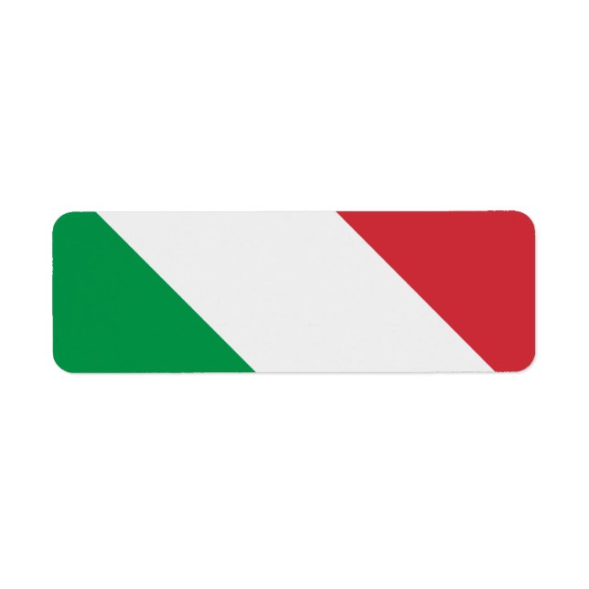 Italienska Flagga Returadress Etikett (Framsidan)