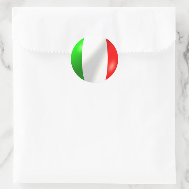Italienska Flagga Runt Klistermärke (Väska)