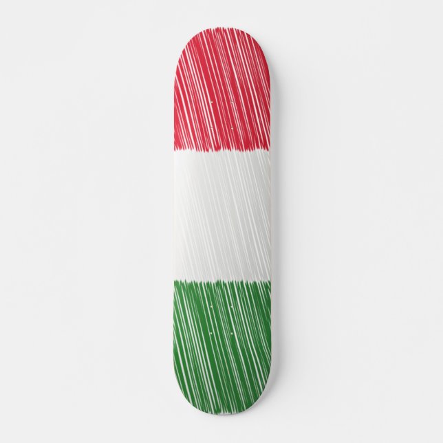 Italienska Flagga Sketch Mini Skateboard Bräda 18,5 Cm (Framsida)
