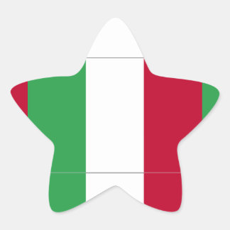 ITALIENSKA FLAGGA STJÄRNFORMAT KLISTERMÄRKE
